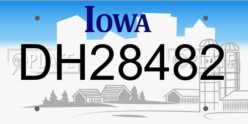 DH28482 Iowa License Plate