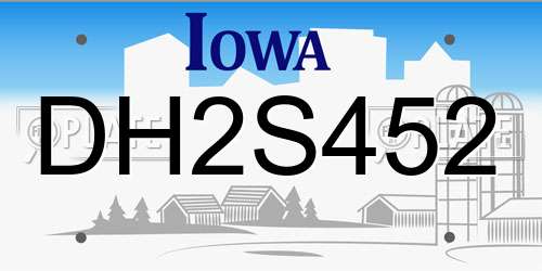 DH2S452 Iowa License Plate
