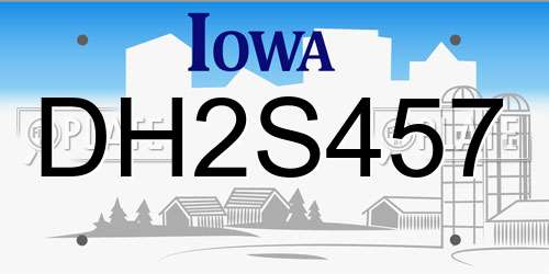 DH2S457 Iowa License Plate