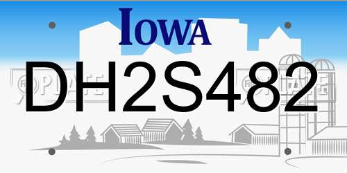 DH2S482 Iowa License Plate