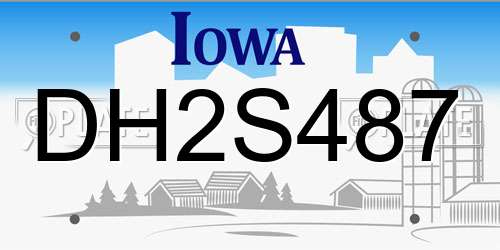 DH2S487 Iowa License Plate