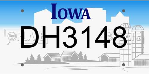 DH3148 Iowa License Plate