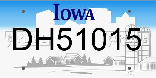 DH51015 Iowa License Plate