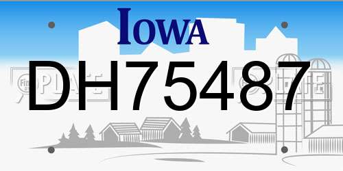 DH75487 Iowa License Plate