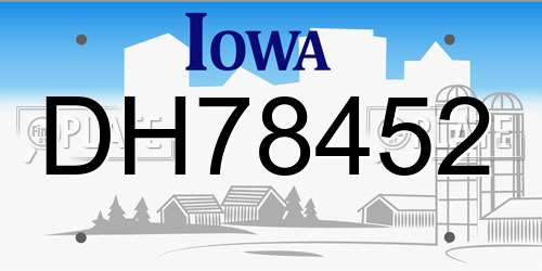 DH78452 Iowa License Plate