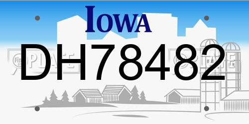 DH78482 Iowa License Plate