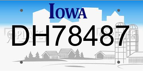 DH78487 Iowa License Plate