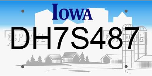 DH7S487 Iowa License Plate
