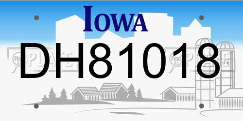 DH81018 Iowa License Plate