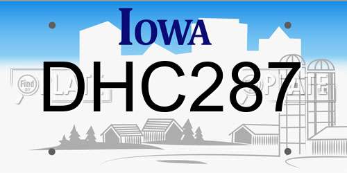 DHC287 Iowa License Plate