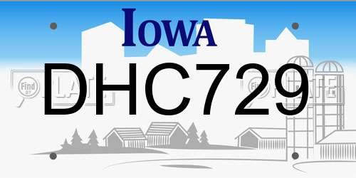 DHC729 Iowa License Plate