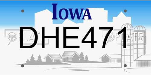 DHE471 Iowa License Plate