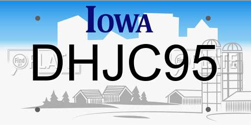 DHJC95 Iowa License Plate