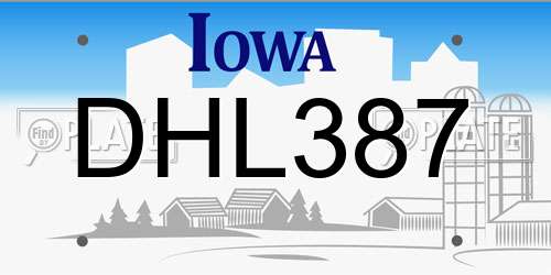 DHL387 Iowa License Plate