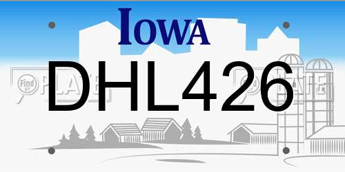 DHL426 Iowa License Plate