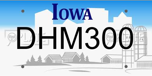 DHM300 Iowa License Plate