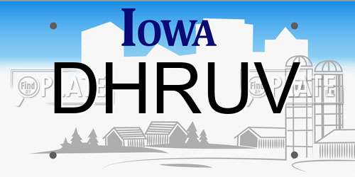 DHRUV Iowa License Plate