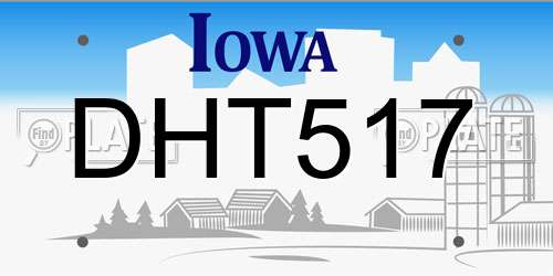 DHT517 Iowa License Plate