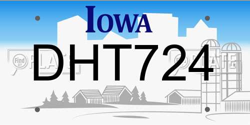 DHT724 Iowa License Plate