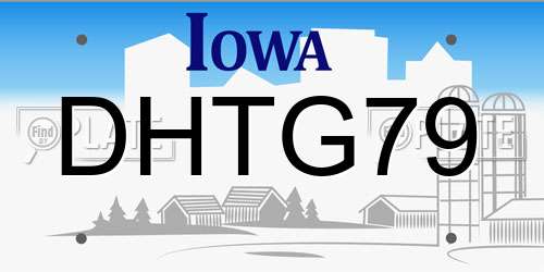 DHTG79 Iowa License Plate