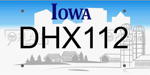 DHX112 Iowa License Plate