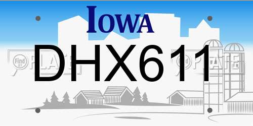 DHX611 Iowa License Plate