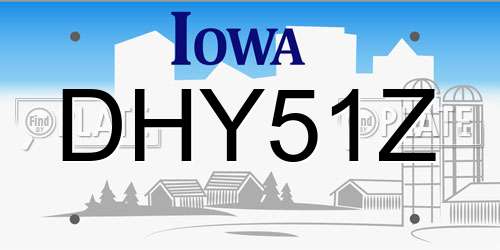 DHY51Z Iowa License Plate