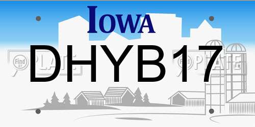 DHYB17 Iowa License Plate