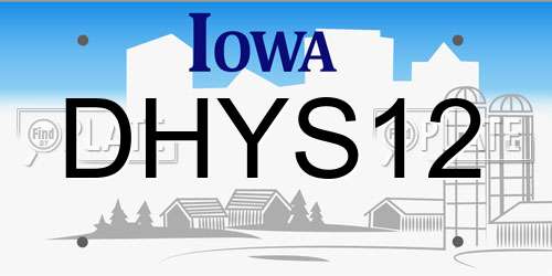 DHYS12 Iowa License Plate