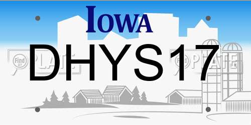 DHYS17 Iowa License Plate