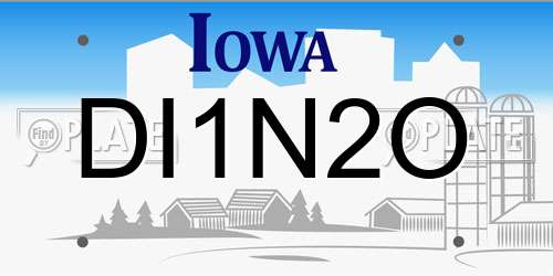 DI1N2O Iowa License Plate