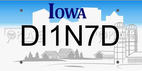 DI1N7D Iowa License Plate
