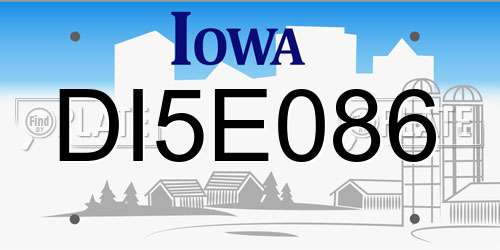 DI5E086 Iowa License Plate
