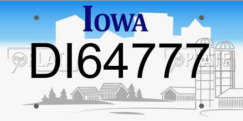 DI64777 Iowa License Plate