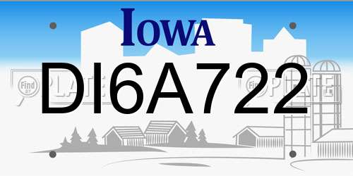DI6A722 Iowa License Plate