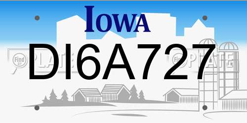 DI6A727 Iowa License Plate