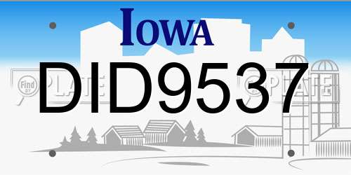 DID9537 Iowa License Plate