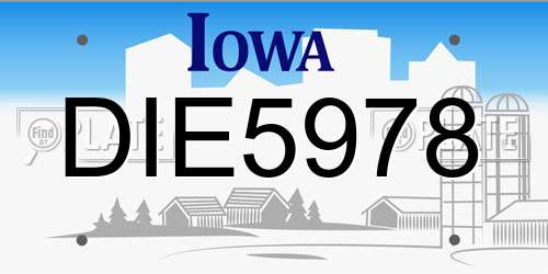 DIE5978 Iowa License Plate