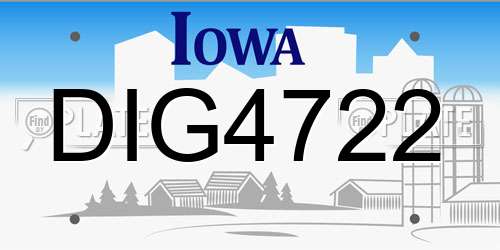 DIG4722 Iowa License Plate