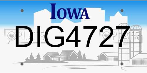DIG4727 Iowa License Plate