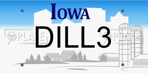 DILL3 Iowa License Plate