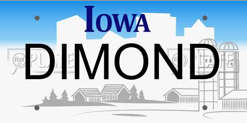 DIMOND Iowa License Plate