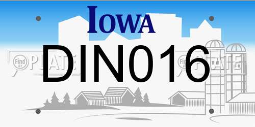 DIN016 Iowa License Plate