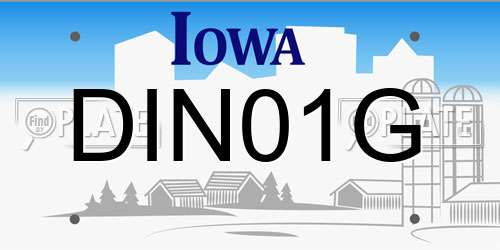 DIN01G Iowa License Plate
