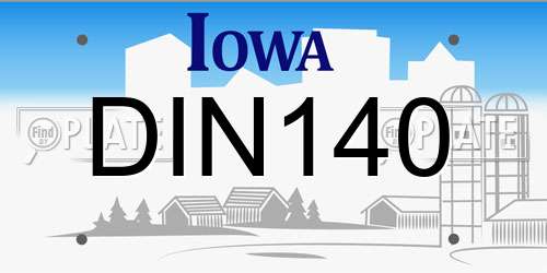 DIN140 Iowa License Plate