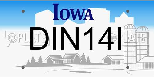 DIN14I Iowa License Plate