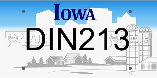 DIN213 Iowa License Plate