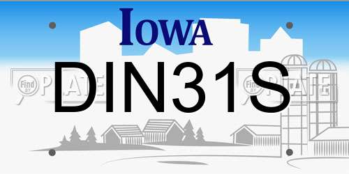 DIN31S Iowa License Plate
