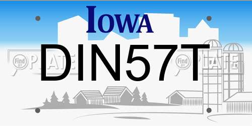 DIN57T Iowa License Plate