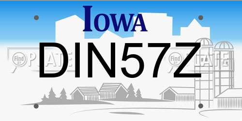 DIN57Z Iowa License Plate